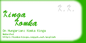 kinga komka business card